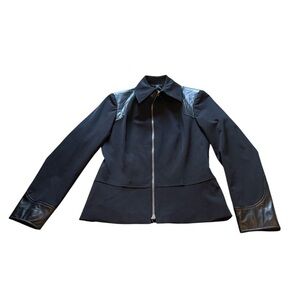 Women's Bandolera Black Jacket with Leather Accents